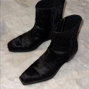 Mens sz 11 black pony hair zip up boots